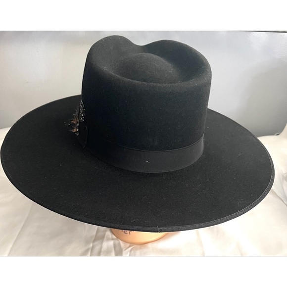 STETSON MIDTOWN WIDE FLAT BRIM WESTERN HAT BLACK SIZE LARGE MEN’S - Picture 3 of 8